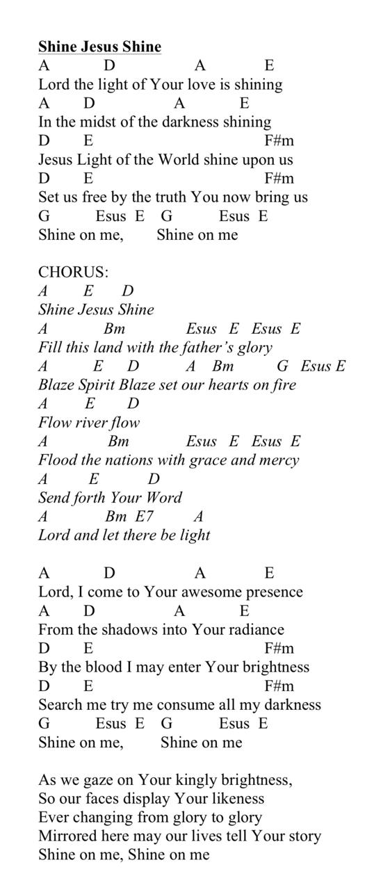 Lord the light of your love